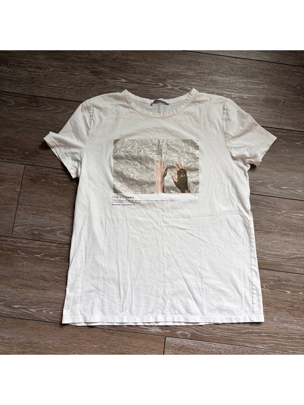 Zara Live with heart graphic t-shirt